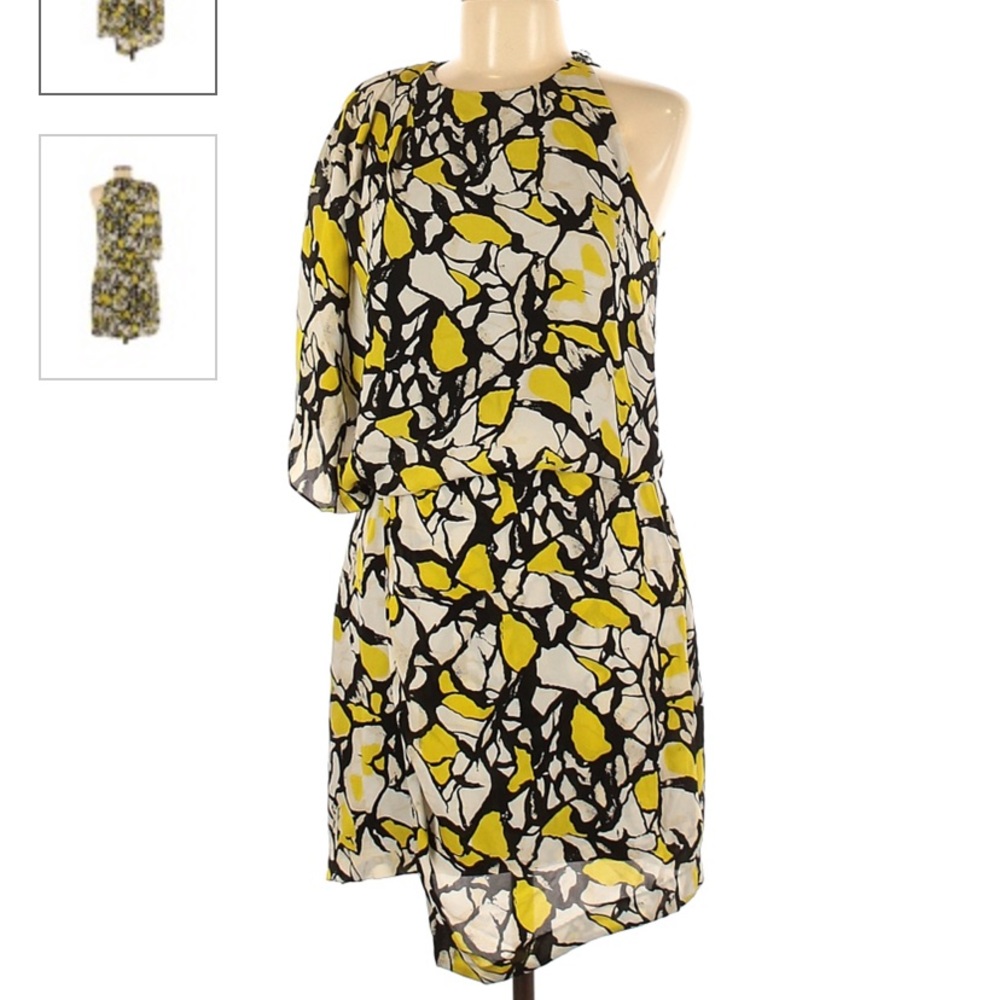 ROBERT RODRIGUEZ Draped Abstract Print SILK DRESS $389 Size 4 NORDSTROM